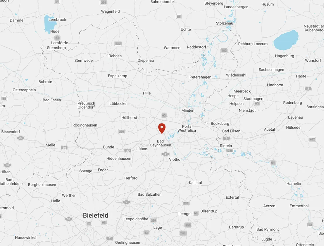 Karte mit Bad Oeynhausen im Zentrum